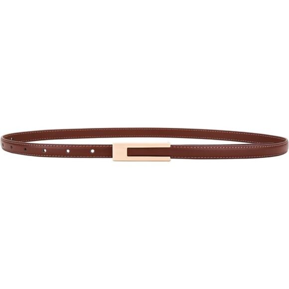 Women’s Leather Belt – Soft Calf Leather with Gold C-Shaped Buckle - Picture 4 of 6